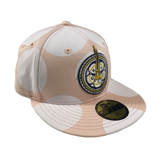 KENZO x New Era SS15 Polka Dot Fitted Hat Peach / White mens size 7 1/4 - Picture 1 of 8